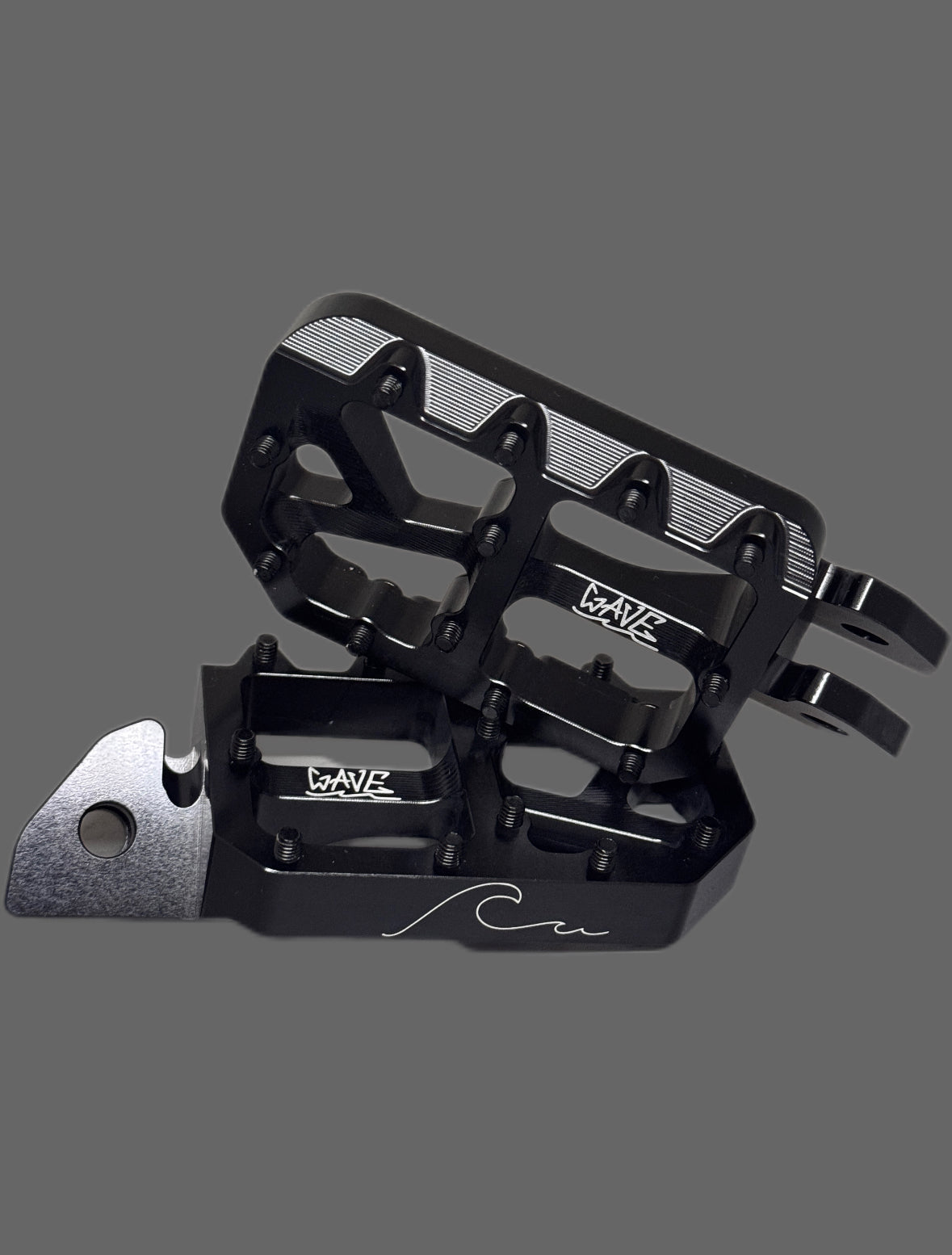 Wave Wide Black Foot Pegs for Surron/Eride/Talaria/Mantis